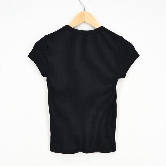 Madewell Ribbed Crewneck Tee Jet Black Size XS NWT - Picture 6 of 7